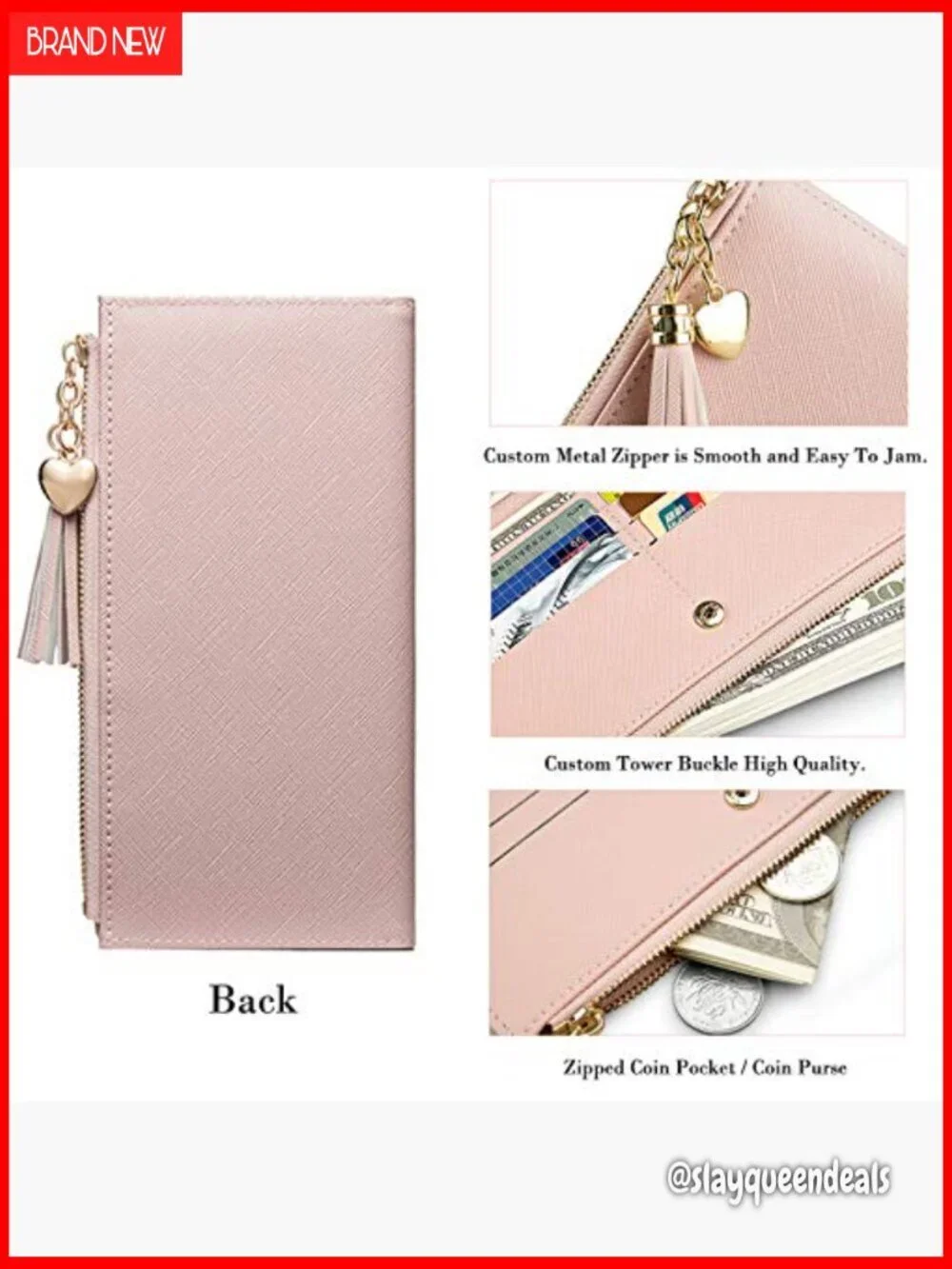 Slim RFID Blocking Leather Wallet with Phone Pocket, 11 Card Slots